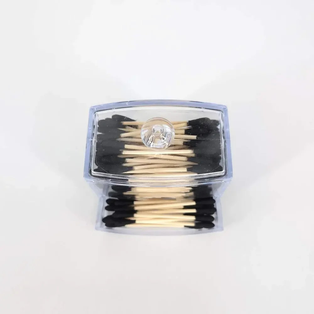 Clear Transparent See Through Acrylic Cotton Swab Dispenser Q Tip Storage Box